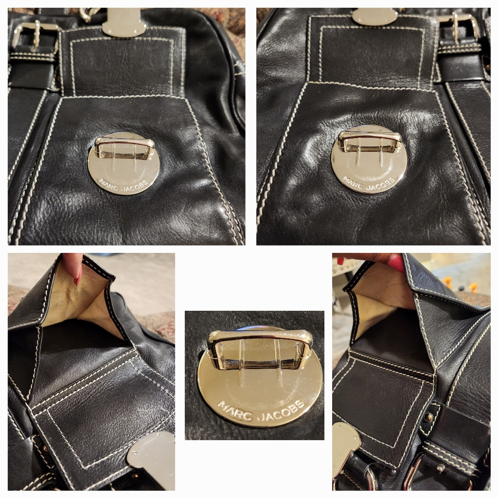 Marc Jacobs Black Leather Satchel with Silver Details - Picture 16 of 16